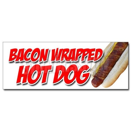 Signmission BACON WRAPPED HOT DOG DECAL sticker texas tommy cheese deep fried stick D-12 Bacon Wrapped Hot Dog